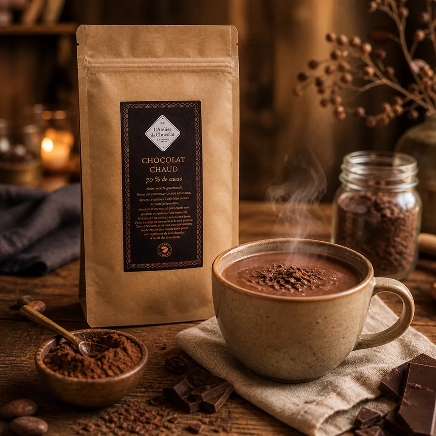 L'Harmonie Parfaite du Cacao et de l'Onctuosité Découvrez notre Recette Artisanale de Chocolat Chaud